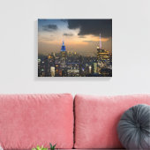Schöner New Yorker Abend Skyline Leinwanddruck (Insitu (Wohnzimmer))
