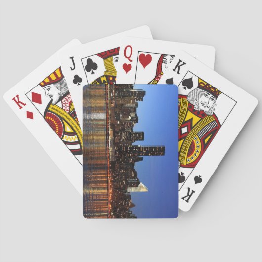 Schöner New Yorker Abend Skyline Spielkarten (Rückseite)