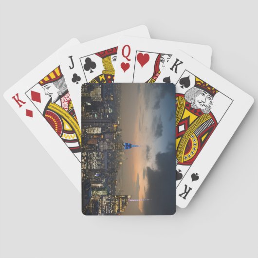 Schöner New Yorker Abend Skyline Spielkarten (Rückseite)