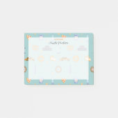 Schöner New Yorker Stadtmuster Türkisgrün Post-it Klebezettel (Vorderseite)