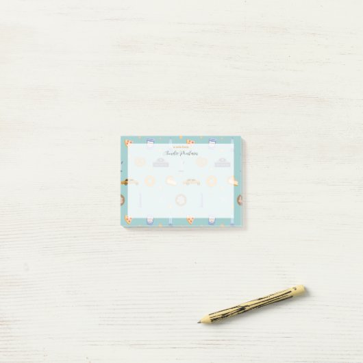 Schöner New Yorker Stadtmuster Türkisgrün Post-it Klebezettel (Auf Schreibtisch)