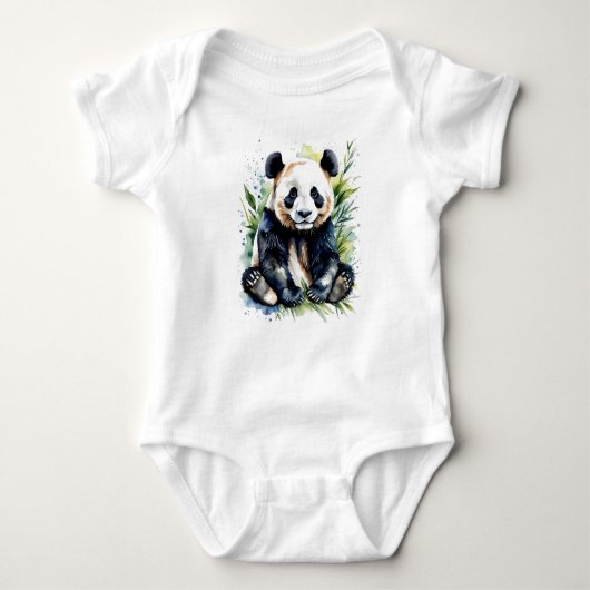 Schöner Niedlicher Wasserfarben-Panda-Bär Baby Strampler (Vorderseite)