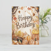 Schöner Niedlicher Wunschherbst glücklich Geburtst Karte (Stehend Vorderseite)