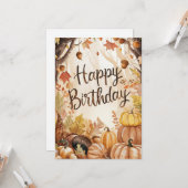 Schöner Niedlicher Wunschherbst glücklich Geburtst Karte (Vorderseite/Rückseite Beispiel)
