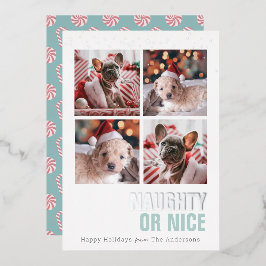 Schöner oder schöner Haustier 4 Fotos Foil Holiday Folieneinladung