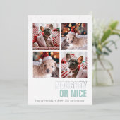 Schöner oder schöner Haustier 4 Fotos Foil Holiday Folieneinladung (Stehend vorne)