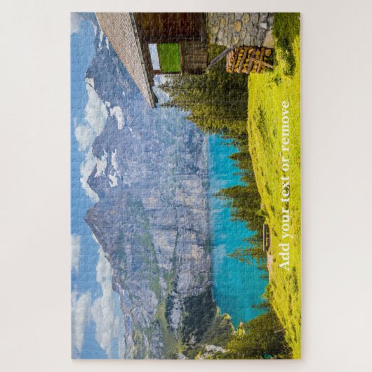 Schöner Oeschinen-See, Berge, Schweiz Puzzle (Vertikal)