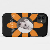 Schöner Orange Blume Rahmen Niedlich Welpen Hund S Case-Mate iPhone Hülle (Rückseite (Horizontal))
