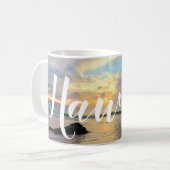 Schöner Orange Maui Sonnenuntergang Kaffeetasse (Vorderseite Links)