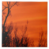 Schöner Orange Sonnenaufgang in Kansas Fliese (Vorderseite)