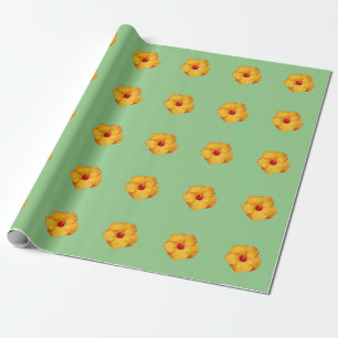 Schöner orangefarbener Hibiskus Blume Geschenkpapier