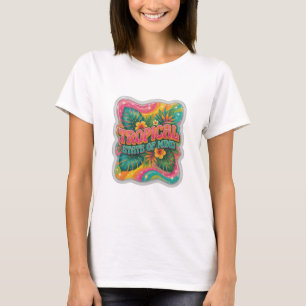 Schöner orangefarbener TROPISCHER GEISTESZUSTAND T-Shirt