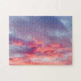 Schöner orangefarbener und roter Sonnenuntergang S Puzzle