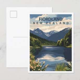 Schöner Ort Fiordland Neuseeland Reise Postkarte