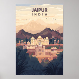 Schöner Ort Jaipur Indien Illustration Reise Poster