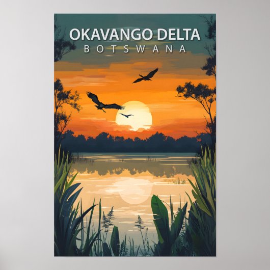 Schöner Ort Okavango-Delta Botswana Reise Poster (Vorne)
