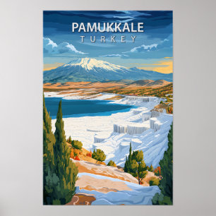 Schöner Ort Pamukkale Türkei Kunst Reise Poster
