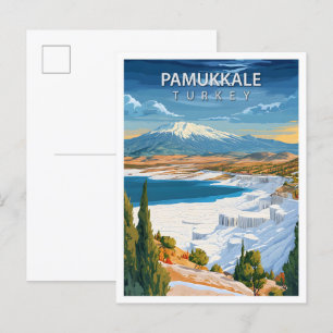 Schöner Ort Pamukkale Türkei Kunst Reise Postkarte