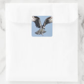 Schöner Osprey Vogel Suche nach Beute Quadratischer Aufkleber (Tasche)