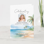 Schöner Ozean Beach Feier des Lebens Beerdigung Programm (Vorderseite)