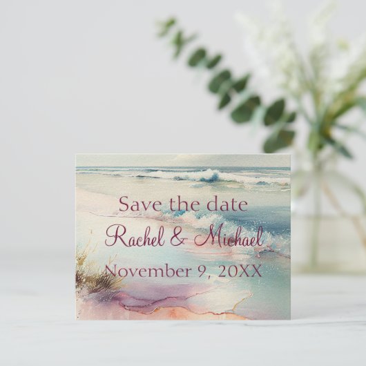 Schöner Ozean Save the Date (Stehend Vorderseite)