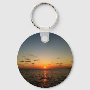 schöner Ozean-Sonnenuntergang gelb orange rot Schlüsselanhänger