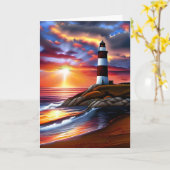 Schöner Ozean Sunset Happy Jubiläum Karte (Gelbe Blume)