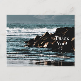 Schöner Ozean, Wellen und Felsen Strand Vielen Dan Postkarte