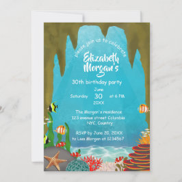 Schöner Ozeanhöhle unter dem Meer Geburtstag Einladung