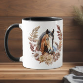 Schöner Paint Horse Herbstkranz Tasse