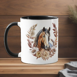 Schöner Paint Horse Herbstkranz Tasse