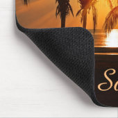 Schöner Palm Tree Strand bei Sunset Personalisiert Mousepad (Ecke)