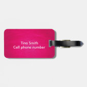 Schöner Palmenbaum auf rosa Hintergrund Gepäckanhänger (Rückseite horizontal)