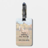 Schöner Palomino Quarter Reitstall Gepäckanhänger (Rückseite vertikal)