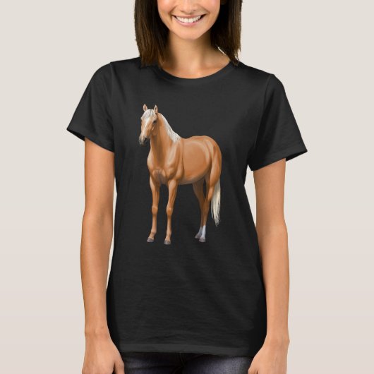 Schöner Palomino Quarter Reitstall T-Shirt (Vorderseite)