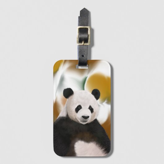Schöner Panda Bär Abstrakter Hintergrund Gepäckanhänger (Vorderseite Vertikal)
