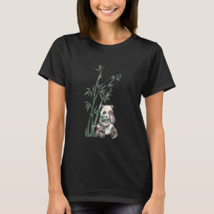 Schöner Panda-Bär mit Bambus-Design T-Shirt