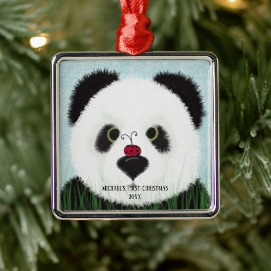 Schöner Panda Bärenmetall Ornament Aus Metall (Baum)