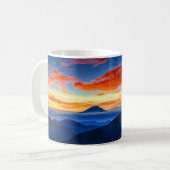 Schöner Panoramablick Mount Fuji Sunset Kaffeetasse (Vorderseite Links)