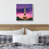 Schöner Pariser Eiffelturm bei Nacht Leinwanddruck (Insitu (Schlafzimmer))