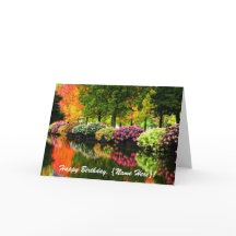 Schöner Park Herbst Bäume Farbenfrohe Blume Teich