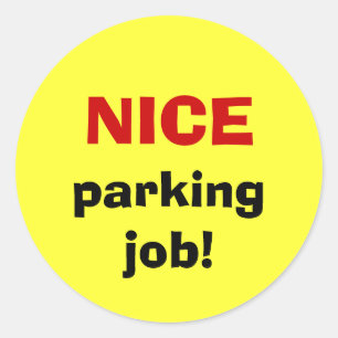 Schöner Parkplatz! Runder Aufkleber