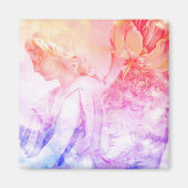 Schöner Pastel Floral Angel Guardian Magnet (Vorne)