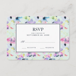 Schöner PastellblumenWatercolor - Hochzeit UAWG RSVP Karte