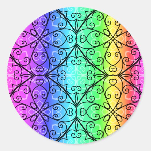 Schöner pastellfarbener Regenbogen Runder Aufkleber (Vorderseite)