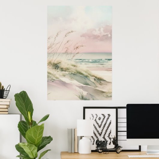 Schöner Pastellstrand Poster (Heimbüro)