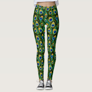 Schöner Peacock Feather Animal Print Plane Leggings