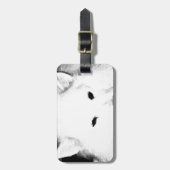 Schöner PelzSamoyedweißhund Gepäckanhänger (Vorderseite vertikal)