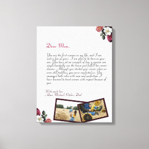 schöner, Personalisierter Liebe Brief Handgeschrie Leinwanddruck