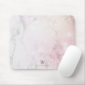 Schöner Personalisierter Marmor mit Rose Glitzer Mousepad (Mit Mouse)